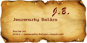 Jeszenszky Balázs névjegykártya