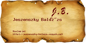 Jeszenszky Balázs névjegykártya