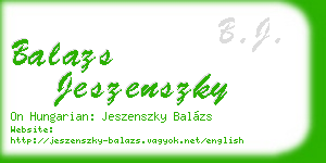 balazs jeszenszky business card